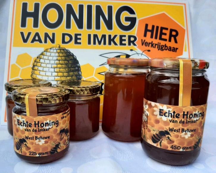 Verse echte honing van de imker, 450gr of 225gr, Diversen, Levensmiddelen, Ophalen of Verzenden