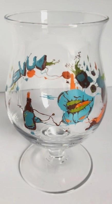 Duvel Glas Yan Sorgi, Verzamelen, Glas en Borrelglaasjes, Zo goed als nieuw, Bierglas, Ophalen of Verzenden
