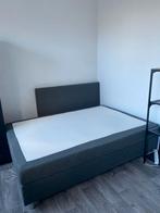 Boxspring, twijfelaar 1,40, grijs, Huis en Inrichting, Slaapkamer | Boxsprings, Ophalen, Gebruikt, 140 cm, Twijfelaar