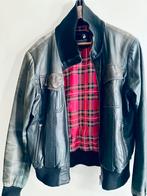 Vintage Leren Bomberjack - Stijlvol en Tijdloos, Ophalen of Verzenden, Gedragen, Maat 52/54 (L), Zwart