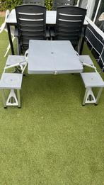 Picknicktafel vouwbaar grijs €20,-, Ophalen, Inklapbaar, Rechthoekig, Nieuw