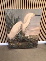 KEK Amsterdam print op hout snowy heron, Antiek en Kunst, Kunst | Schilderijen | Klassiek, Ophalen of Verzenden