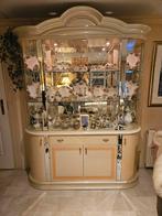 Hoogglans creme vitrine kast, Ophalen of Verzenden, 25 tot 50 cm, 150 tot 200 cm, 200 cm of meer