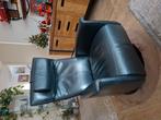 Te koop electriche zwarte leren electriche relaxstoel met ac, Ophalen of Verzenden, Zo goed als nieuw, Minder dan 75 cm, 50 tot 75 cm