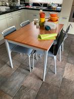 Eettafel met 4 stoelen, Ophalen, Gebruikt, 100 tot 150 cm, 50 tot 100 cm