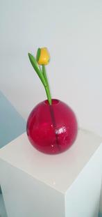 Vaas Murano stijl spijkerglas rood vintage, Ophalen