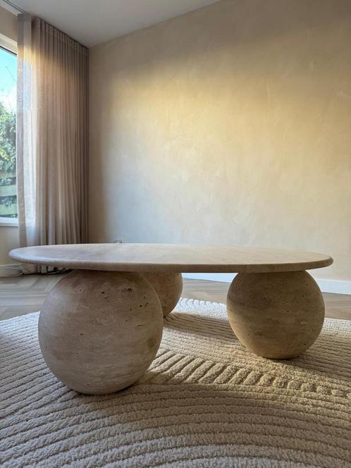 Actie! Travertin salontafel tafel is op voorraad, Huis en Inrichting, Tafels | Salontafels, Nieuw, Minder dan 50 cm, 100 tot 150 cm