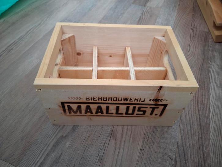 Houten krat Maallust, Huis en Inrichting, Woonaccessoires | Dienbladen, Gebruikt, Hout, Vierkant, Ophalen of Verzenden