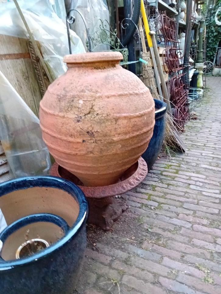 Olijfpot olijfkruik kruik olijfbak urn tuinvaas heksenketel, Tuin en Terras, Tuinvazen, Gebruikt, Ophalen
