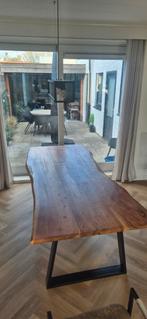 Boomstamtafel - 220x90 cm, Huis en Inrichting, Tafels | Eettafels, Overige houtsoorten, 200 cm of meer, Zo goed als nieuw, Vijf personen of meer