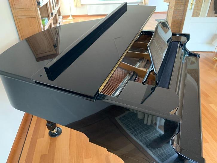 zwarte hoogglans vleugel, Muziek en Instrumenten, Piano's, Gebruikt, Vleugel, Zwart, Hoogglans, Ophalen of Verzenden