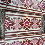 74 antieke randtegels 14.7x7,4 cm plus hoekjes, Ophalen