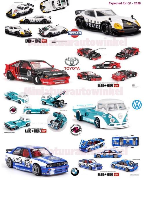 Mini GT Kaido house nieuws * spaar mee voor gratis Mini GT *, Hobby en Vrije tijd, Modelauto's | Overige schalen, Nieuw, Auto