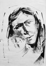 Moeder en kind, tekening van Rees Laudy (1927-2017), Minder dan 50 cm, Tekening, Nieuw, Ophalen of Verzenden
