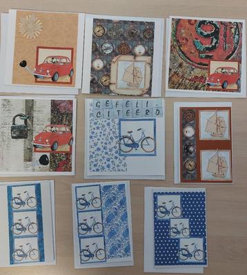 9 zelfgemaakte kaarten.  beschikbaar voor biedingen