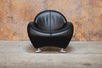 ZGANieuw zwarte leren Leolux Papageno design fauteuil, Huis en Inrichting, Fauteuils, Leolux, Design, 75 tot 100 cm, Ophalen of Verzenden