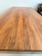 Notenhouten Eettafel met RVS Onderstel + Sidetable, Huis en Inrichting, Tafels | Eettafels, Ophalen, 100 tot 150 cm, Zo goed als nieuw