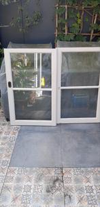 2 schuifdeuren met metalen rail - vitrinekast, Doe-het-zelf en Verbouw, Deuren en Horren, Ophalen, Gebruikt, Glas, Minder dan 200 cm