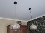 Twee prachtige antiek zilveren glazen hanglampen tekoop., Ophalen, Zo goed als nieuw, Minder dan 50 cm