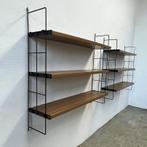 Vintage wandrek draadstaal - 3 planken met houtmotief, Gebruikt, Onbekend, Ophalen of Verzenden, Onbekend