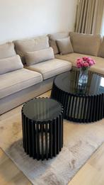 Stijlvolle Salon Tafels - Set van 2, Huis en Inrichting, Tafels | Salontafels, Gebruikt, Rond, Glas, Minder dan 50 cm