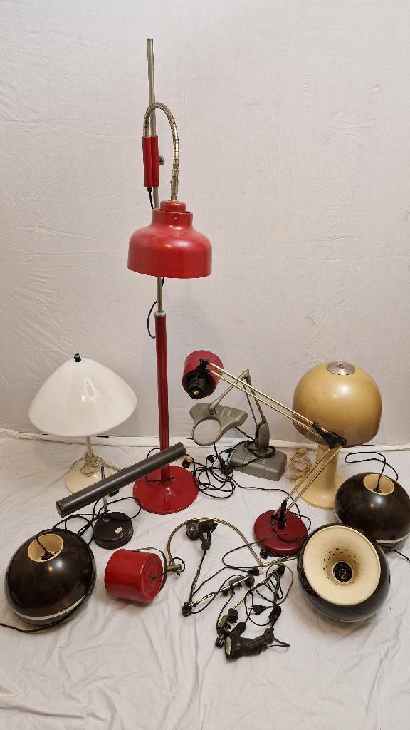 Diverse vintage lampen vloerlamp tafellamp hanglamp retro 70, Huis en Inrichting, Lampen | Vloerlampen, Gebruikt, 150 tot 200 cm