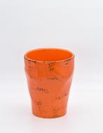 Vintage West Germany Oranje Bloempot – Keramiek jaren 70, Ophalen, West germany, Tuin, Zo goed als nieuw