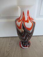 Vaas Carlo Moretti glas oranje grijs gevlamd 37 cm, Antiek en Kunst, Ophalen