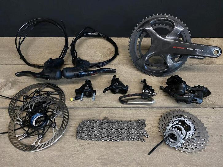 Campagnolo Super Record mechanisch 12-speed disc, Fietsen en Brommers, Fietsonderdelen, Zo goed als nieuw, Racefiets, Crankstel of Pedalen