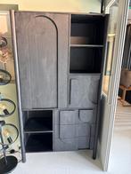 Zwarte Mango Houten Bergkast Showroommodel, Huis en Inrichting, Kasten | Overige, Ophalen, Nieuw