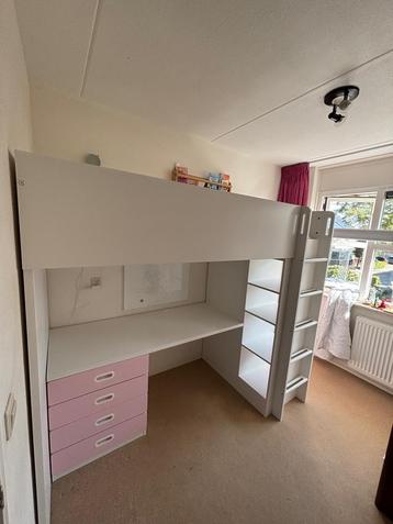 IKEA Stuva/Småstad hoogslaper met bureau & matras beschikbaar voor biedingen
