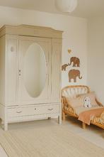 Massief eiken kleding linnen leg kast meiden spiegel brocant, Huis en Inrichting, Kasten | Kledingkasten, Ophalen, 100 tot 150 cm