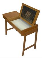 Vintage Kaptafel Compact Bureau Eiken Jaren 70 Design, Gebruikt, Vintage, 50 tot 100 cm, Minder dan 100 cm