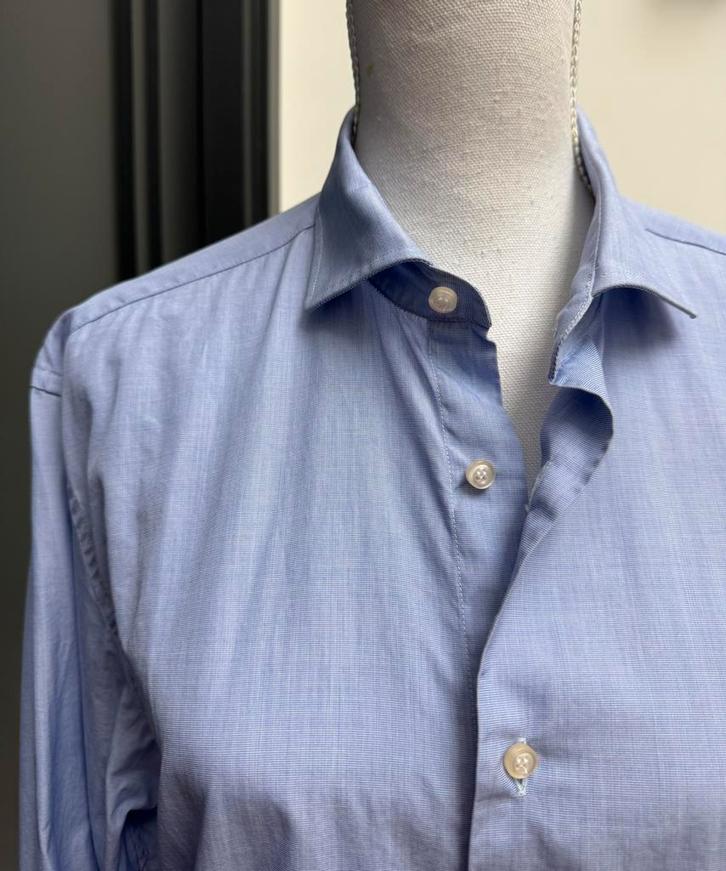 The Society Shop lila blauw herenoverhemd maat XL, Kleding | Heren, Overhemden, Zo goed als nieuw, Blauw, Ophalen of Verzenden