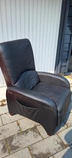 Relax stoel fauteuil zwart scai stay.leer, Ophalen, Gebruikt, Leer