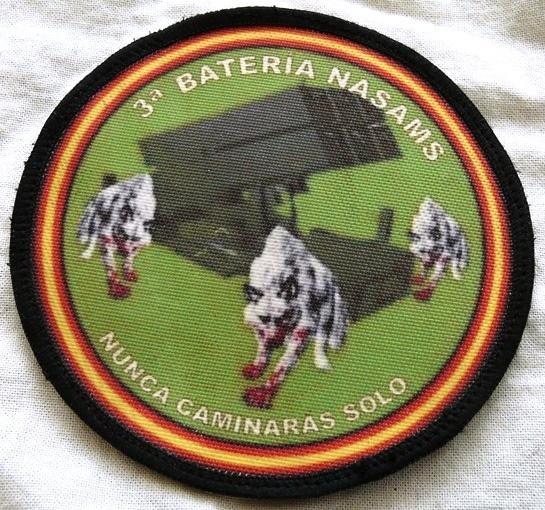 Embleem Patch, 3e NASAMS-batterij, Spaanse leger, 2000s.(1), Verzamelen, Militaria | Algemeen, Landmacht, Embleem of Badge, Overige gebieden