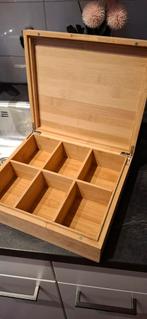 Theedoos hout nieuw, Ophalen of Verzenden, Opbergdoos