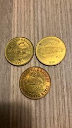 3 shell munten. Apollo 1968, Alcock 1919, Zeppelin 1928, Ophalen, Koningin Wilhelmina, Overige waardes