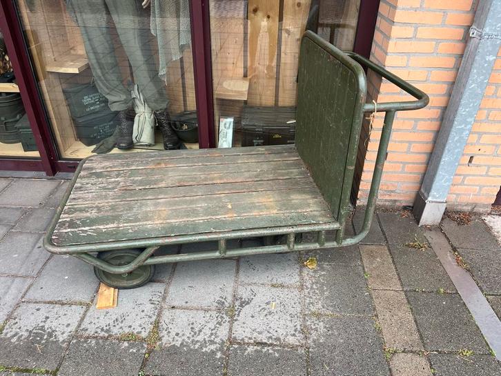 Militaire Vintage Plateauwagen / Magazijnkar, Verzamelen, Militaria | Algemeen, Landmacht, Nederland, Ophalen