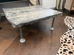 Industriële robuuste tafel met loden blad. Uniek designstuk!, Ophalen, Zo goed als nieuw, Vierkant, Overige materialen