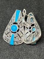 Vintage Zilveren Oorbellen met Turkoois en Marcasiet, Sieraden, Tassen en Uiterlijk, Oorbellen, Ophalen, Overige kleuren, Nieuw