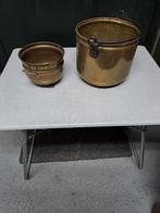 verschillende maten koperen potten/ketels met hengsel, Antiek en Kunst, Ophalen of Verzenden, Koper
