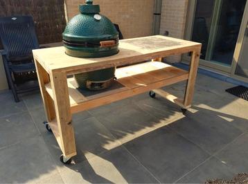BBQtafel steigerhout op maat gemaakt voor iedere kamado beschikbaar voor biedingen