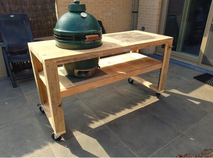 BBQtafel steigerhout op maat gemaakt voor iedere kamado, Tuin en Terras, Barbecue-accessoires, Nieuw, Ophalen of Verzenden