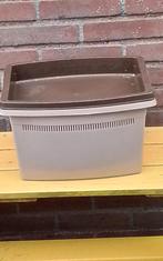 💐VINTAGE AARDAPPELBAK BEIGE-BRUIN 2 DELIG, Ophalen of Verzenden, Zo goed als nieuw