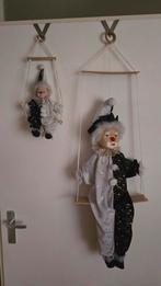 Vintage Pierrot Poppen aan Schommel, Antiek en Kunst, Curiosa en Brocante, Ophalen of Verzenden