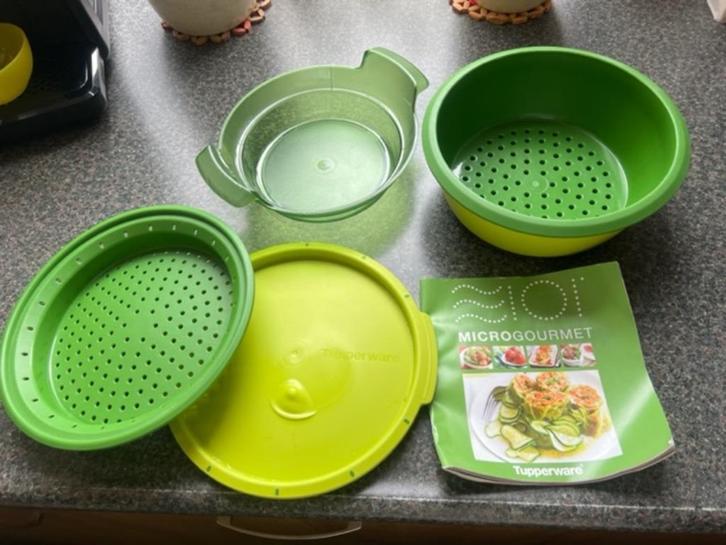 Tupperware Microgourmet, Huis en Inrichting, Keuken | Tupperware, Gebruikt, Overige typen, Groen, Ophalen of Verzenden