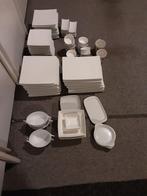 Wit Serviesgoed - 21 jarig feest servies. Vierkant, Ophalen, Gebruikt, Keramiek, Effen