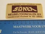 Sticker Sonex Meubeltoonzalen B.V. - Enschede, Verzamelen, Verzenden, Zo goed als nieuw, Bedrijf of Vereniging