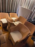 Lloyd loom rotan vintage eetkamerstoelen set trend interieur, Huis en Inrichting, Stoelen, Ophalen, Gebruikt, Bruin, Vintage